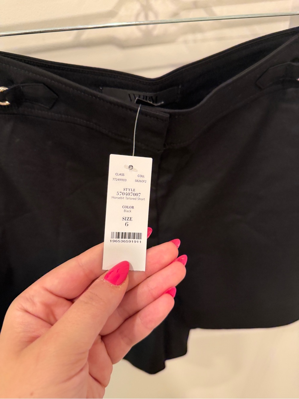 White House Black Market Black Shorts with Metal Ring Detail - Picture 6 of 9